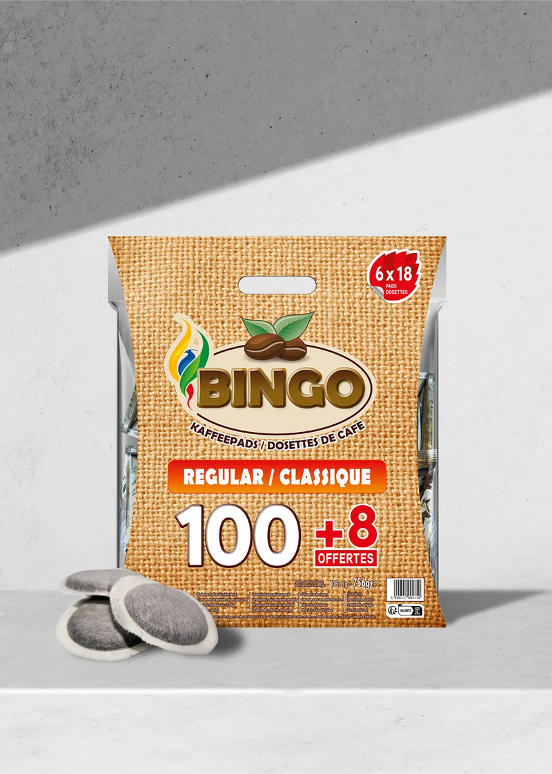 Bingo Classic Senseo Compatibele Koffiepadverpakking - 108 Pads