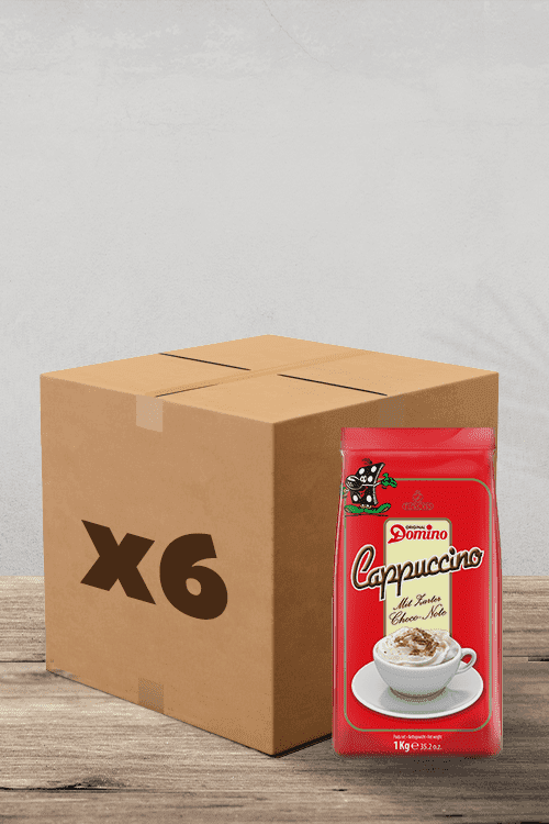 Lot de 6 : Préparation Cappuccino Soluble Choco Note Domino, 1 kg chacun - Parfait pour les amateurs de café ! | Flaronis.lu