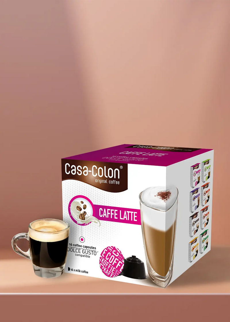 Capsules Café Casa Colon Caffe Latte Compatibles Dolce Gusto - 16 capsules