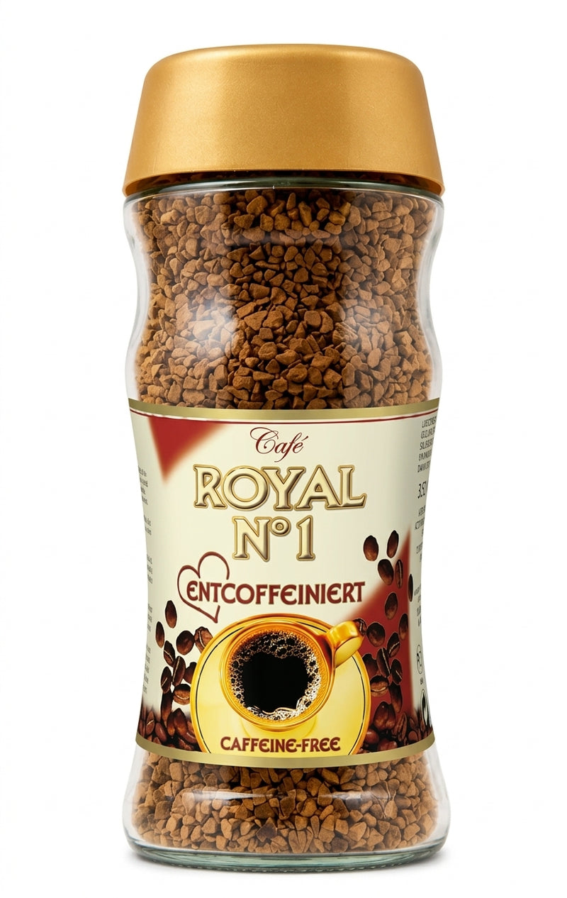 Café soluble Royal N°1 décaféiné lyophilisé – bocal en verre de 100 g