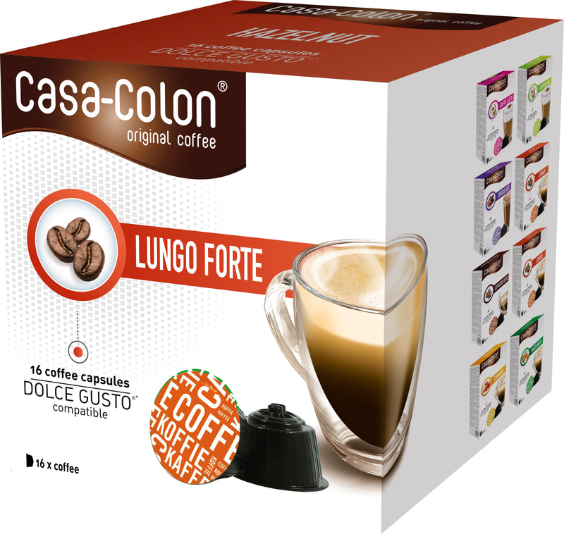 Capsules Café Casa Colon Lungo Forte Compatibles Dolce Gusto - 16 capsules