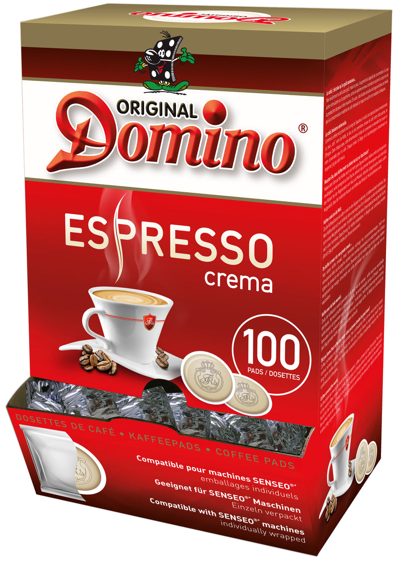 Pack Café dosettes Domino Espresso Crema Compatibles Senseo - 100 dosettes