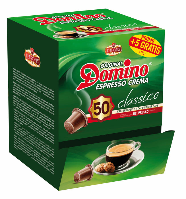 DOMINO - CAPSULES DE CAFÉ COMPATIBLES NESPRESSO®* - CLASSICO - 50+5 PCS