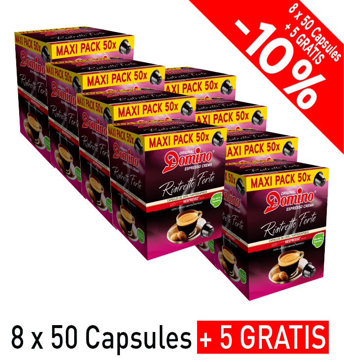 Capsules Café Domino Compatibles Nespresso Ristretto Forte - 50 + 5 capsules